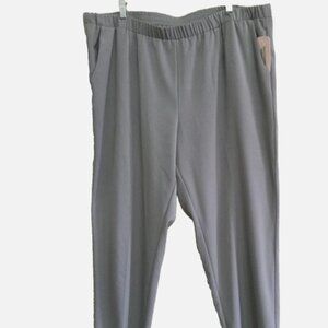 Allison Daley Women Size 22WS Gray knit Pants,Pull-on Elastic Waist Pockets NWT